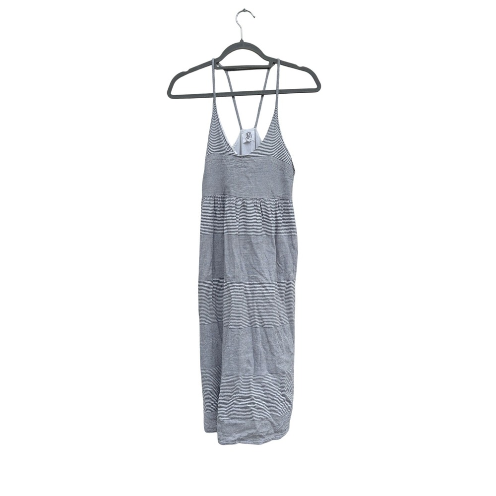 dRA Los‎ Angeles Knit Racerback Mini Dress, Scoop neck, Gray Stripes, sz S